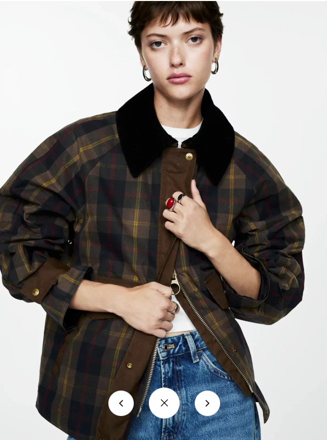 Sofanest Ekose Düz Kesim Kadın Ceket